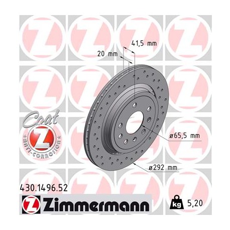 DISC ZIMMERMANN OPEL/SAAB/FIAT SPORT Z