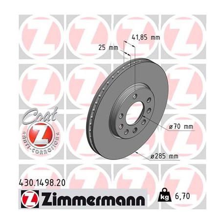 SCHIJF ZIMMERMANN OPEL/SAAB/FIAT Coat Z