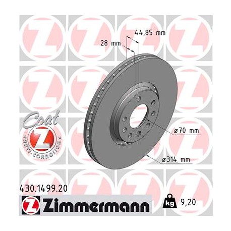 DISQUE ZIMMERMANN OPEL/SAAB Coat Z