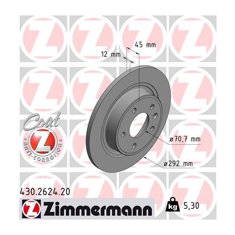 DISC ZIMMERMANN OPEL/CHEVROLET Coat Z