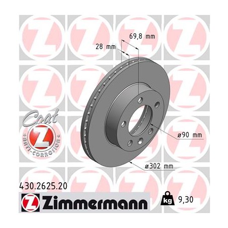 DISC ZIMMERMANN OPEL/RENAULT Coat Z