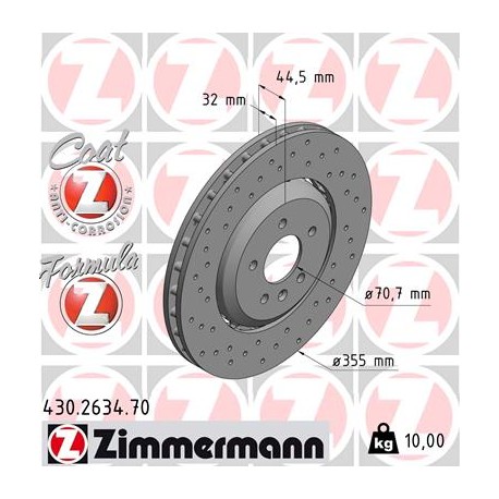 DISQUE ZIMMERMANN OPEL FORMULA Z Coat Z