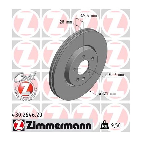 DISQUE ZIMMERMANN OPEL Coat Z