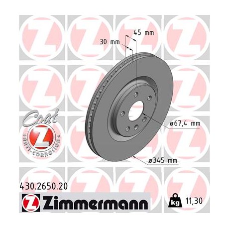 DISC ZIMMERMANN OPEL Coat Z