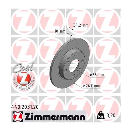 DISC ZIMMERMANN PEUGEOT Coat Z