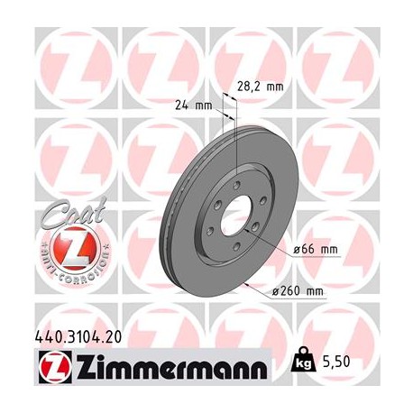 DISC ZIMMERMANN PEUGEOT Coat Z