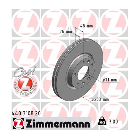 DISC ZIMMERMANN PEUGEOT Coat Z