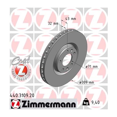 DISQUE ZIMMERMANN PEUGEOT Coat Z