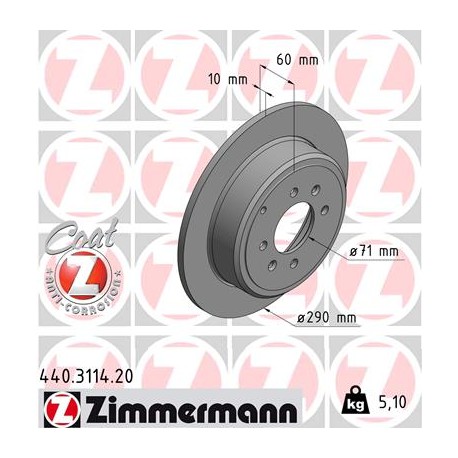 DISC ZIMMERMANN PEUGEOT Coat Z