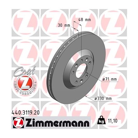 DISC ZIMMERMANN PEUGEOT/CITROEN Coat Z