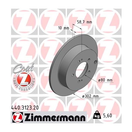 DISQUE ZIMMERMANN PSA/MITSUBISHI Coat Z