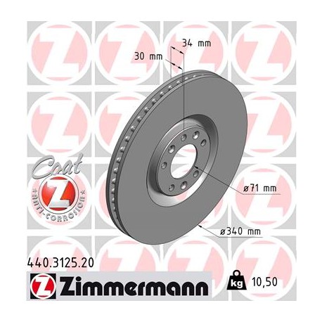 DISC ZIMMERMANN PEUGEOT Coat Z