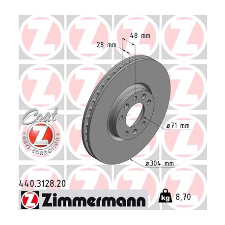 DISC ZIMMERMANN PSA/OPEL Coat Z