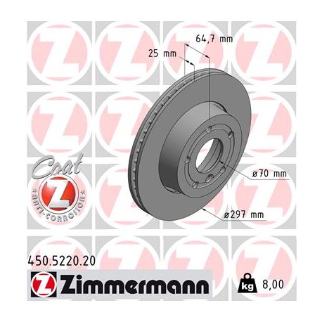 DISC ZIMMERMANN LAND ROVER Coat Z