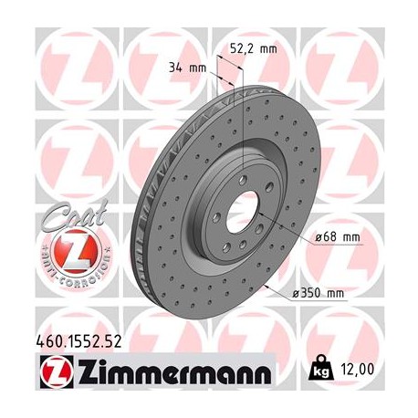 DISQUE ZIMMERMANN PORSCHE SPORT Z GAUCHE