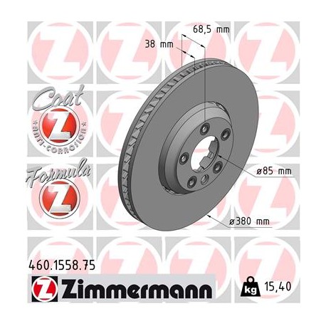 SCHIJF ZIMMERMANN PORSCHE FORMULA Z RECHTS  Coat Z