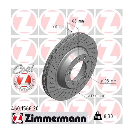 DISQUE ZIMMERMANN PORSCHE GAUCHE  Coat Z