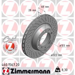 SCHIJF ZIMMERMANN PORSCHE RECHTS  Coat Z