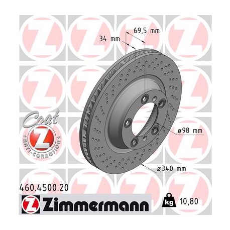 DISQUE ZIMMERMANN PORSCHE GAUCHE  Coat Z