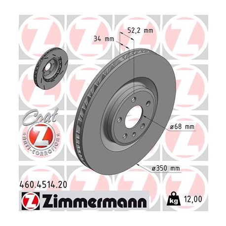 DISQUE ZIMMERMANN PORSCHE GAUCHE  Coat Z