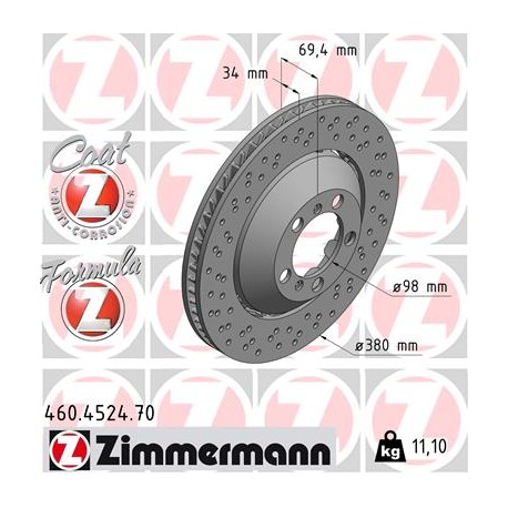 DISC ZIMMERMANN PORSCHE FORMULA Z LEFT Coat Z