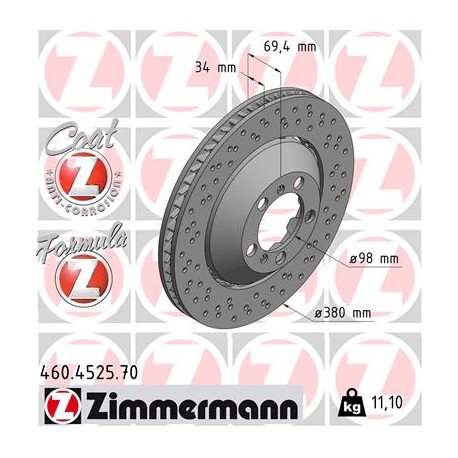 DISC ZIMMERMANN PORSCHE FORMULA Z RIGHT  Coat Z