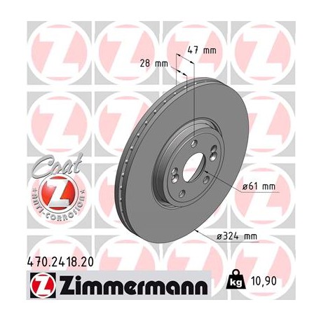 DISC ZIMMERMANN RENAULT Coat Z