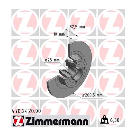 DISC ZIMMERMANN RENAULT with bearing set