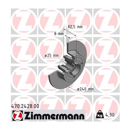 DISC ZIMMERMANN RENAULT with bearing set