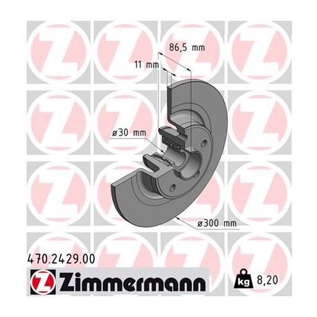 DISC ZIMMERMANN RENAULT with bearing set