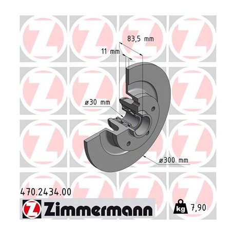 DISC ZIMMERMANN RENAULT incl. bearing set