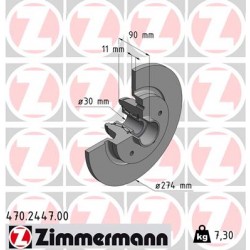 DISC ZIMMERMANN RENAULT incl. bearing set