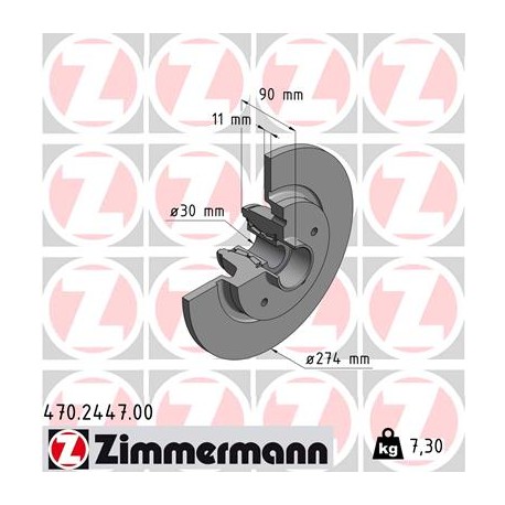 DISC ZIMMERMANN RENAULT incl. bearing set