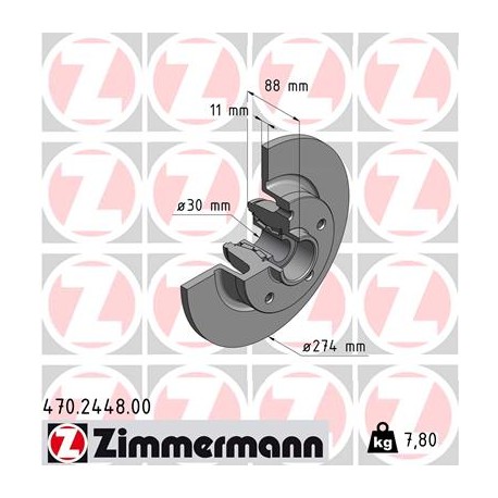 DISC ZIMMERMANN RENAULT incl. bearing set