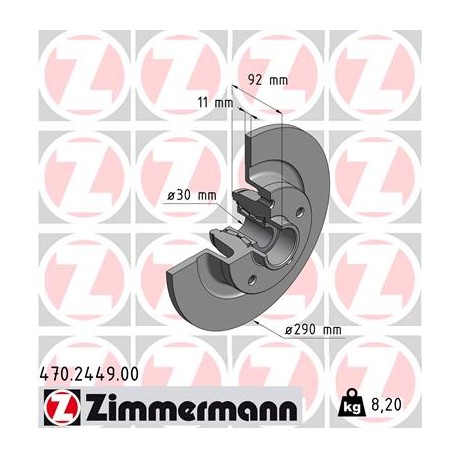 SCHIJF ZIMMERMANN RENAULT incl. bearing set