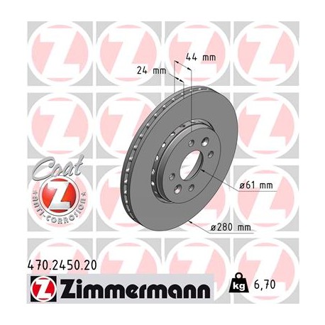 DISC ZIMMERMANN RENAULT/DACIA Coat Z