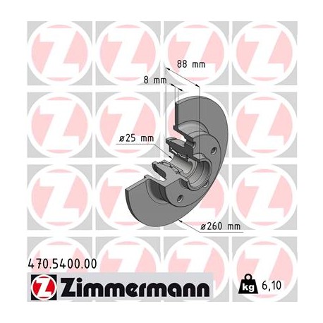 DISC ZIMMERMANN RENAULT incl. bearing set