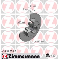 SCHIJF ZIMMERMANN RENAULT incl. bearing set