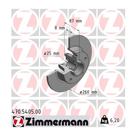 DISC ZIMMERMANN RENAULT incl. bearing set