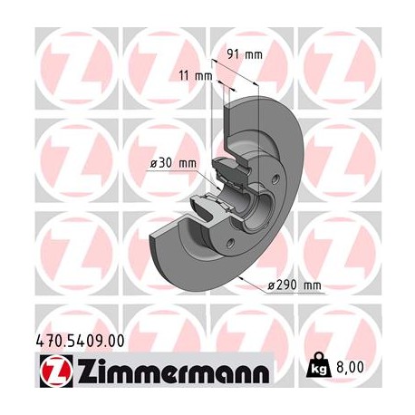 SCHIJF ZIMMERMANN RENAULT incl. bearing set