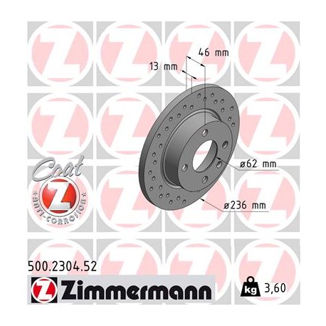 DISQUE ZIMMERMANN SKODA SPORT Z