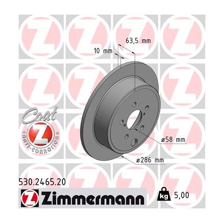 DISC ZIMMERMANN SUBARU Coat Z