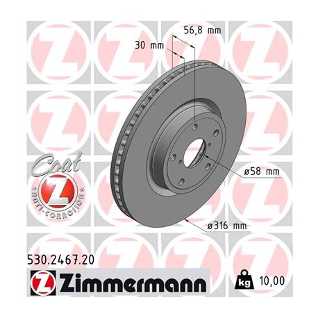 DISC ZIMMERMANN SUBARU Coat Z