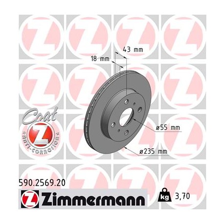 DISQUE ZIMMERMANN TOYOTA Coat Z