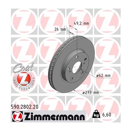 DISC ZIMMERMANN TOYOTA Coat Z