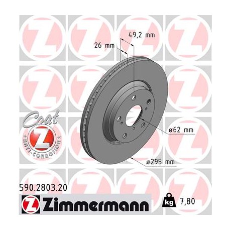 DISC ZIMMERMANN TOYOTA Coat Z