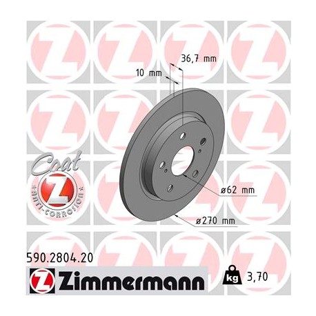 DISC ZIMMERMANN TOYOTA Coat Z