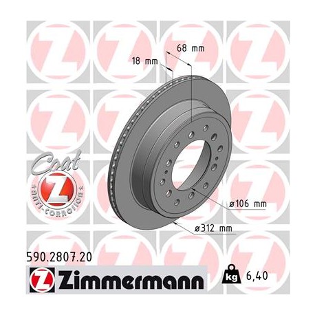 DISC ZIMMERMANN TOYOTA Coat Z