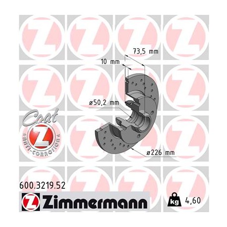 DISQUE ZIMMERMANN VAG SPORT Z with ABS-ring