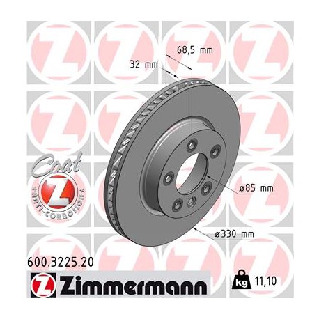 DISQUE ZIMMERMANN VAG/PORSCHE DROIT  Coat Z